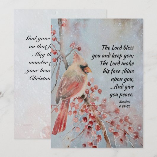 The Lord Bless You Inspirerend Kerstmis Feestdagenkaart (Voorkant / Achterkant)