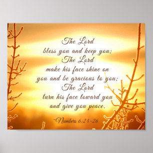 The Lord Bless You Numbers 6:24-26 Bijbelverse Poster