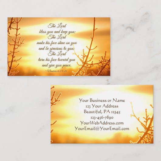 The Lord Bless You Numbers 6:24-26 Bijbelverse Visitekaartje (Voorkant / Achterkant)