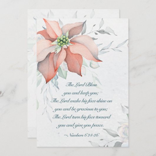 The Lord Bless You Numbers 6:24-26 Kerstmis Feestdagenkaart (Voorkant / Achterkant)