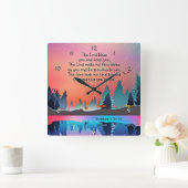 The Lord Bless You Numbers 6:24-26 Winter Lake Vierkante Klok (Huis)