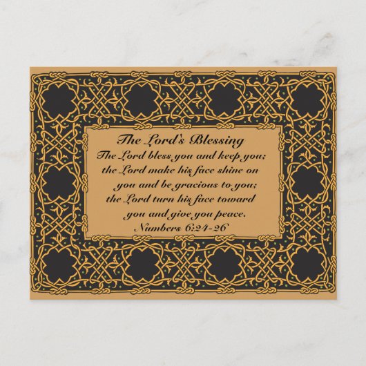 The Lord Bless You, Numbers 6:24, Celtic Design Briefkaart (Voorkant)