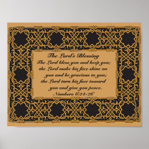 The Lord Bless You, Numbers 6:24, Celtic Design Poster