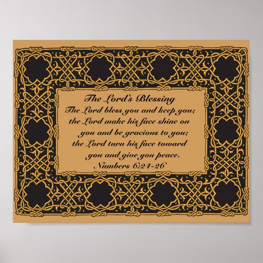 The Lord Bless You, Numbers 6:24, Celtic Design Poster (Voorkant)