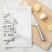 The Lord Gave Me Strength Timmothy4 Inspirerend Theedoek (Quarter Fold)