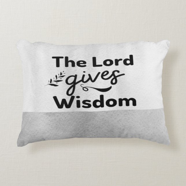 The Lord Gives Wisdom Accent Pillow Accent Kussen (Voorkant)