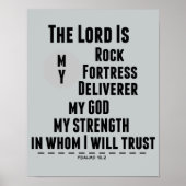 The Lord is m'n Rock Bible Verse Poster (Voorkant)