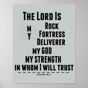 The Lord is m'n Rock Bible Verse Poster