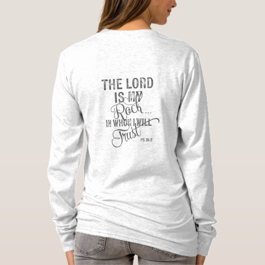 The Lord is my Rock - PS 18:2 T-shirt (Achterkant)