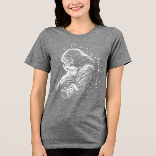 The Lord is my Shepard. Psalm 23. Tri-Blend Shirt (Voorkant)