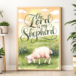 The Lord is My Shepherd Christelijke muurkunstprin Poster