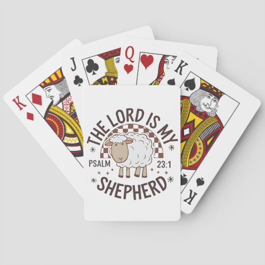 The Lord is my shepherd Jesus Thanksgiving Pokerkaarten (Achterkant)
