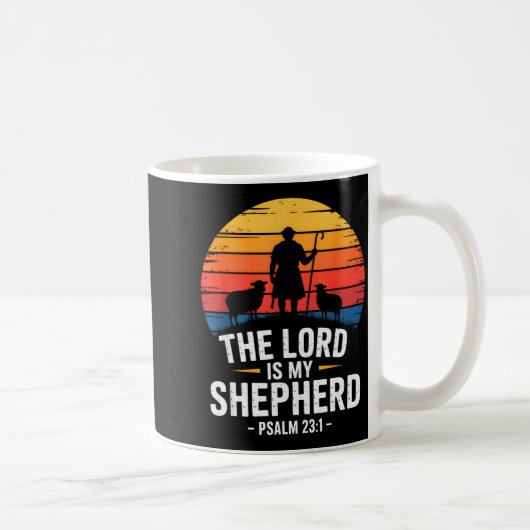 The Lord Is My Shepherd Psalm 23_1 Bible Verse Koffiemok (Rechts)