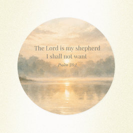 The Lord Is My Shepherd Psalm 23:1 Bible Verse  Ronde Sticker