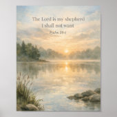 The Lord Is My Shepherd Psalm 23:1 Christian  Poster (Voorkant)