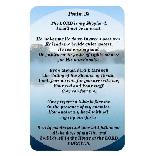 The Lord is my Shepherd Psalm 23 Flexible Magneet (Verticaal)