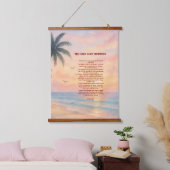 The Lord Is My Shepherd Psalm 23 Sunset Beach Hangend Wandkleed (Slaapkamer)