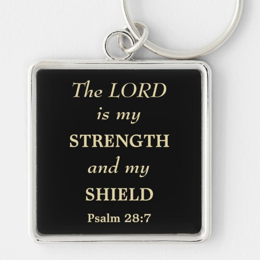 The Lord is My Shield Gold Christelijk Sleutelhanger (Voorkant)