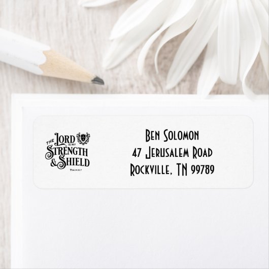 The Lord is My Strength Scripture Address Labels (Insitu)
