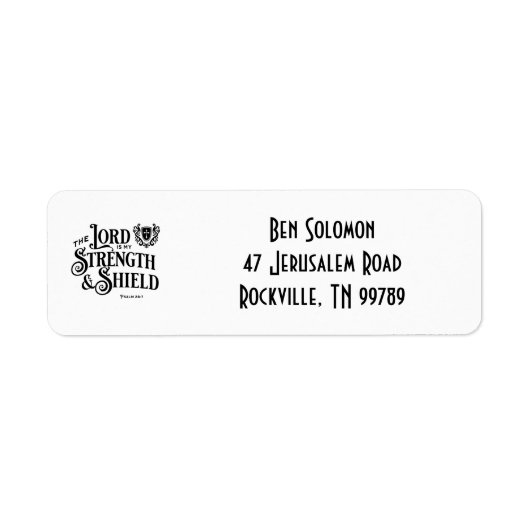 The Lord is My Strength Scripture Address Labels (Voorkant)