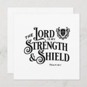 The Lord is My Strength Scripture Flat Note Card (Voorkant / Achterkant)