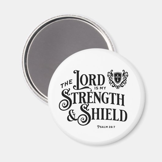 The Lord is My Strength Scripture Magneet (Voorkant / Achterkant)