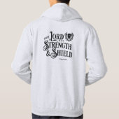 The Lord is my Strength & Shield Royalty  Hoodie (Achterkant)