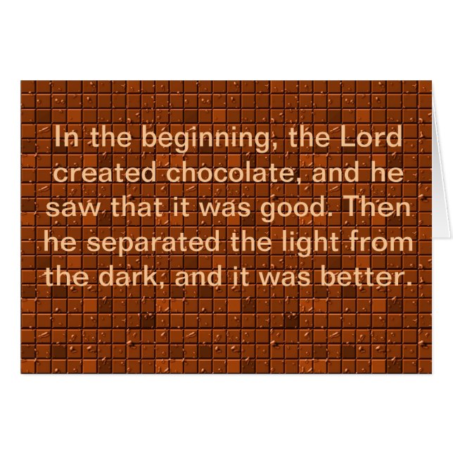 The Lord Made Chocolate (Voorkant Horizontaal)