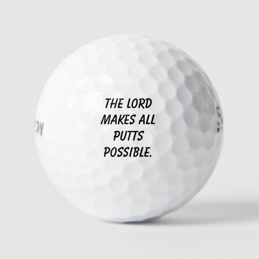 'The Lord Makes All Putts Possible' Christian Gift Golfballen (Voorkant)