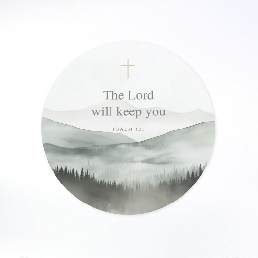 The Lord Will Keep You – Psalm 121 Christian Faith Ronde Sticker