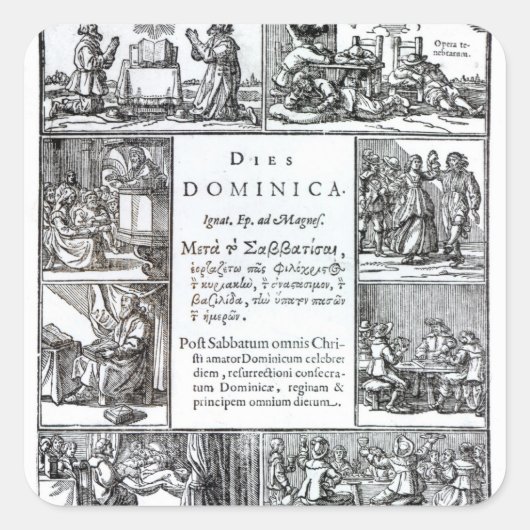 The Lord's Day, 1639 Vierkante Sticker (Voorkant)