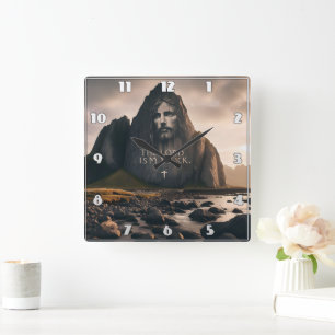 The Lords Face op Rocky Mountain Vierkante Klok