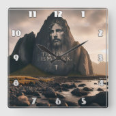 The Lords Face op Rocky Mountain Vierkante Klok (Voorkant)