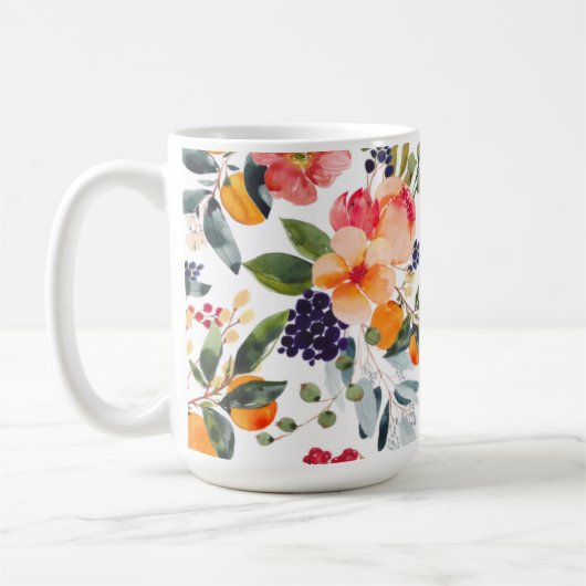 The Lord's Love Endures Psalm Bright Floral Mok (Links)