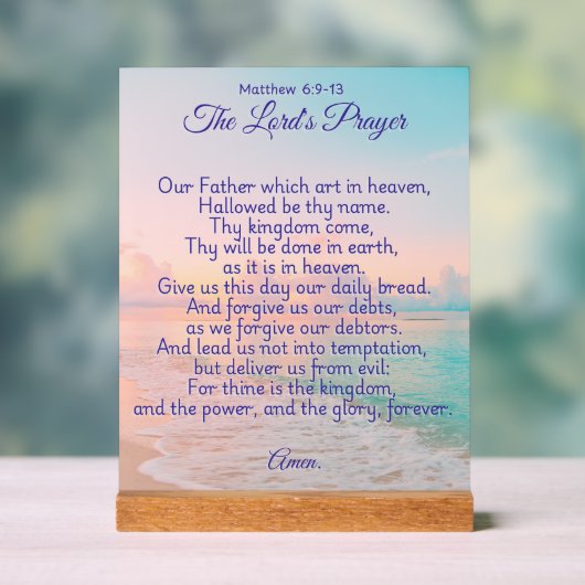 The Lord's Prayer Acryl Bord (Neutraal)