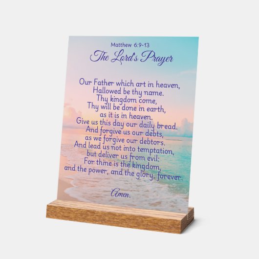 The Lord's Prayer Acryl Bord (Hoek)