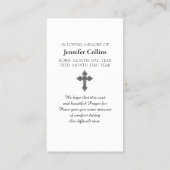 The Lord's Prayer and Purple Blue Green Visitekaartje (Achterkant)