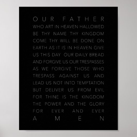 The Lord's Prayer Black Poster (Voorkant)