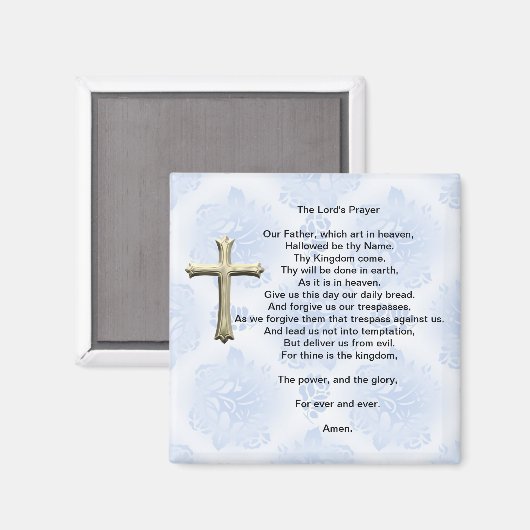 The Lord's Prayer (blauw) Magneet (Voorkant / Achterkant)