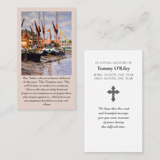 The Lord's Prayer -  Blue Purple Green Orange Visitekaartje (Voorkant / Achterkant)