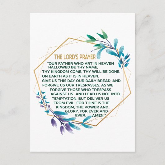 The Lord's Prayer Briefkaart (Voorkant)