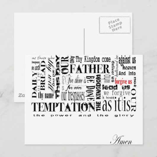 The Lords Prayer Briefkaart (Voorkant / Achterkant)