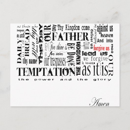 The Lords Prayer Briefkaart (Voorkant)