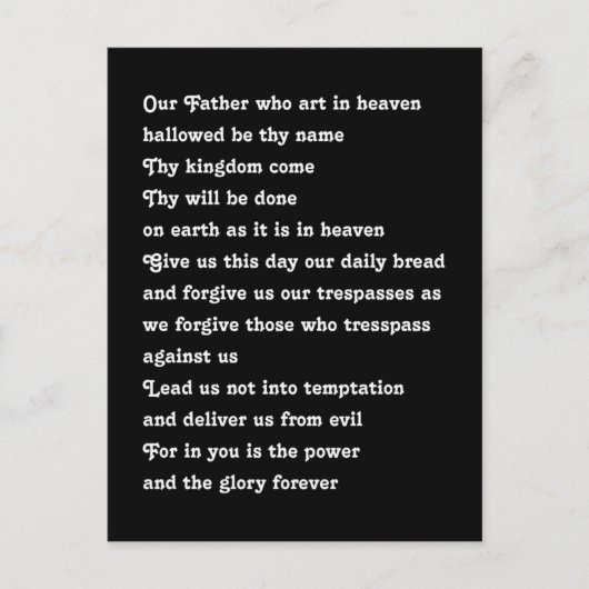 The Lord's Prayer Briefkaart (Voorkant)
