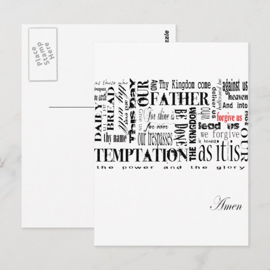 The Lords Prayer Briefkaart (Voorkant / Achterkant)