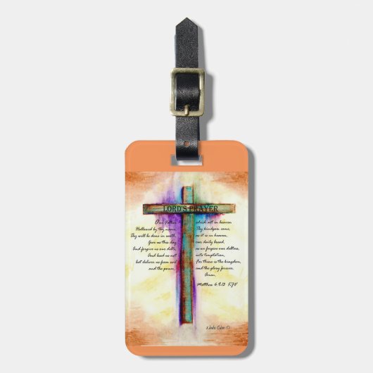 The Lord's Prayer Cross Bagagelabel (Voorkant verticaal)