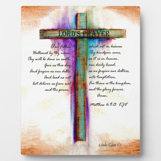 The Lord's Prayer Cross Fotoplaat (Voorkant)