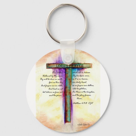 The Lord's Prayer Cross Sleutelhanger (Voorkant)
