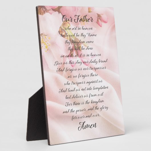 The Lord's Prayer Elegant Soft Pink Floral Gift Fotoplaat (Zijkant)