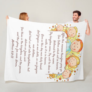 The Lord's Prayer - Fleece Blanket, 60 x 80 inch Deken